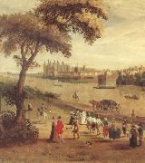unknow artist The Thames at Richmond,with a view of Richmond Palace painting